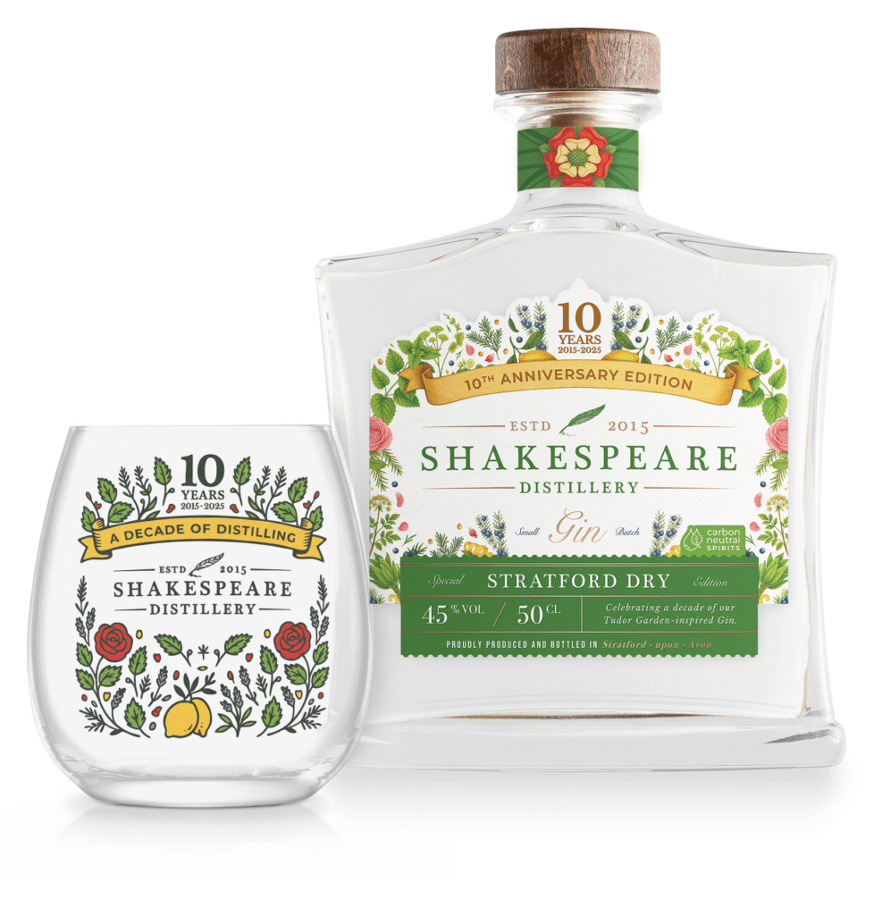 10 year gin and commerative glass