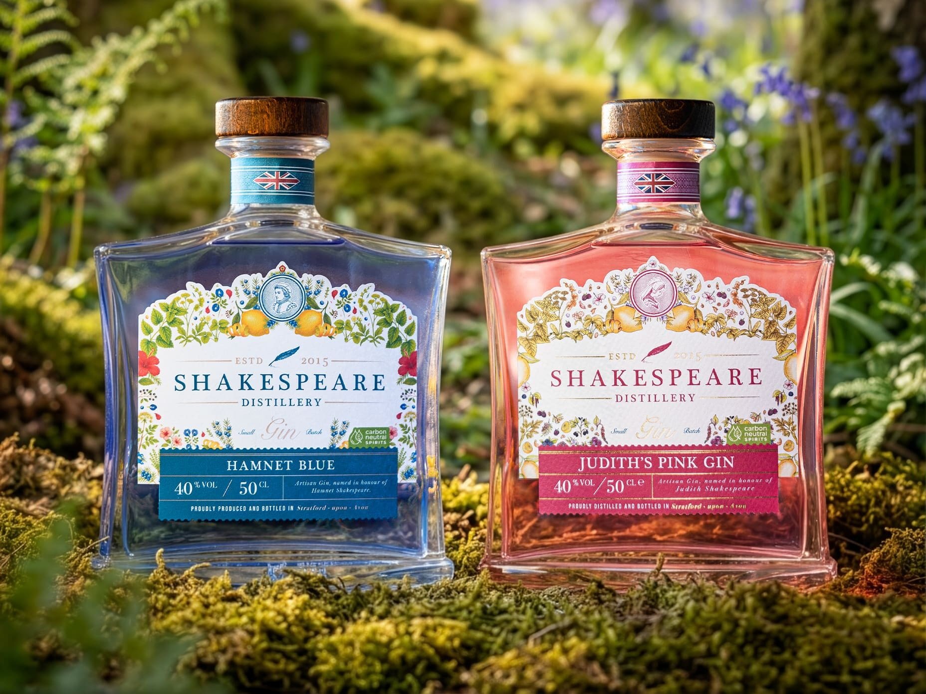 Hamnet Blue and Judith Pink Gin